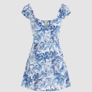 Cider Landscape Painting V-Wire Mini Dress